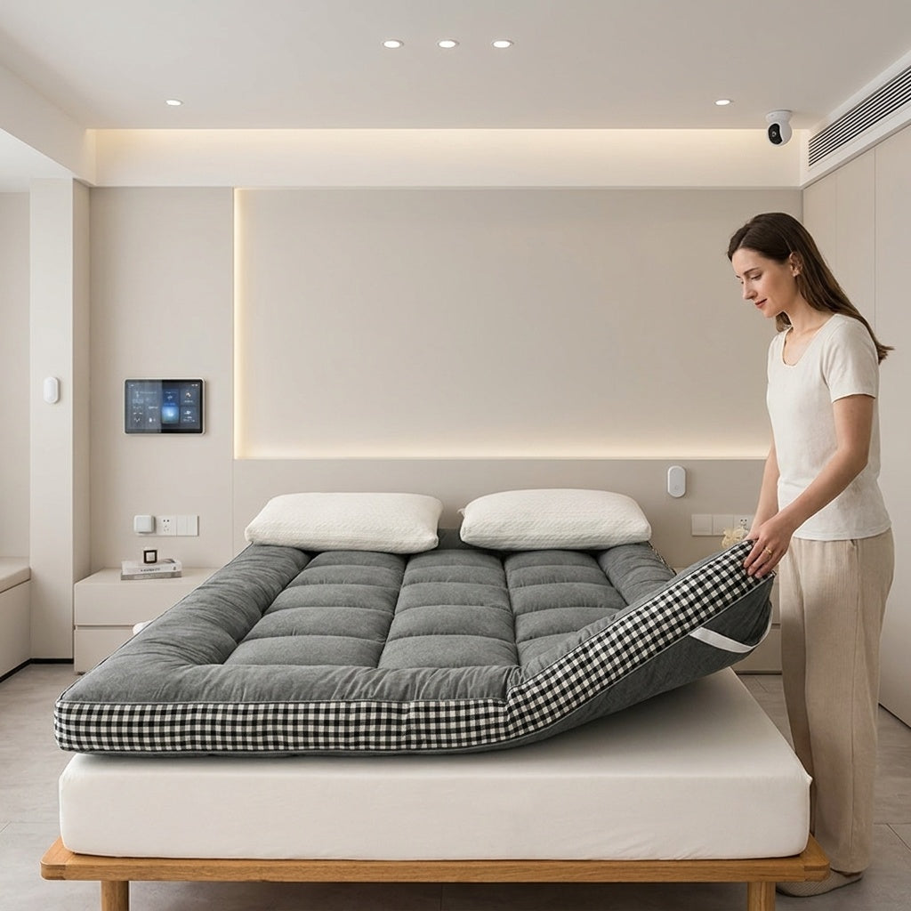 Thick Quilted Mattress Topper – Soft Fluffy Mattress Pad – main image