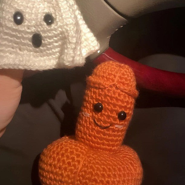 Handmade Crocheted Halloween Pumpkin Ghost Decoration – image 4