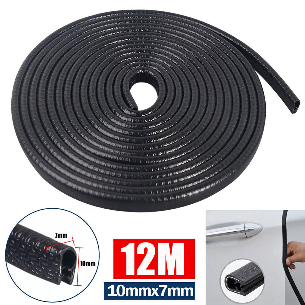 12M Car Door Boot Edge Protector Strip Trim U Shape Guard Seal Rubber Black