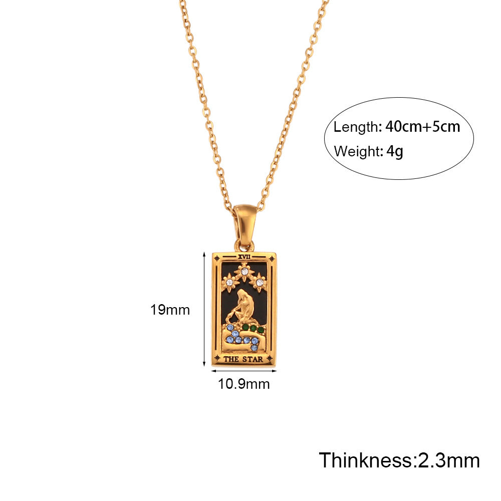 Fashion Tarot Necklace With Rhinestones Diamond Set – image 9