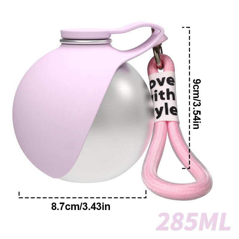 2-in-1 Portable Dog Water Bottle Stainless Steel – image 2