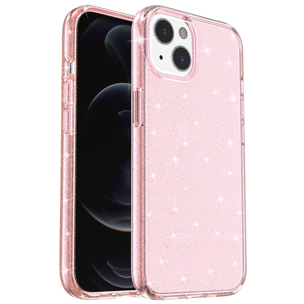 For iPhone 15 Bump Proof Protective Case Sparkly Glitter Hard PC + Soft TPU Phone Cover