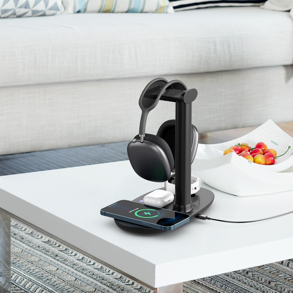 4-in-1 Wireless Charger with Headphone Hanger – image 9