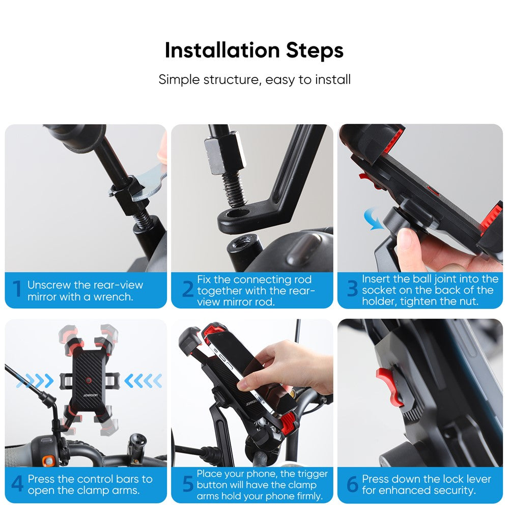 JOYROOM JR-ZS288 Motorcycle Mirror Phone Mount – image 7