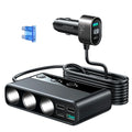 JOYROOM JR-CL06 3-Way Car Socket Splitter with USB Fast Charging