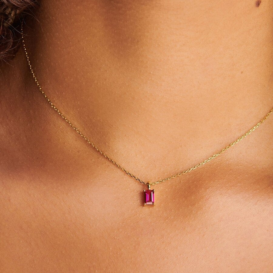 Titanium Steel Birthstone Pendant Necklace – image 8