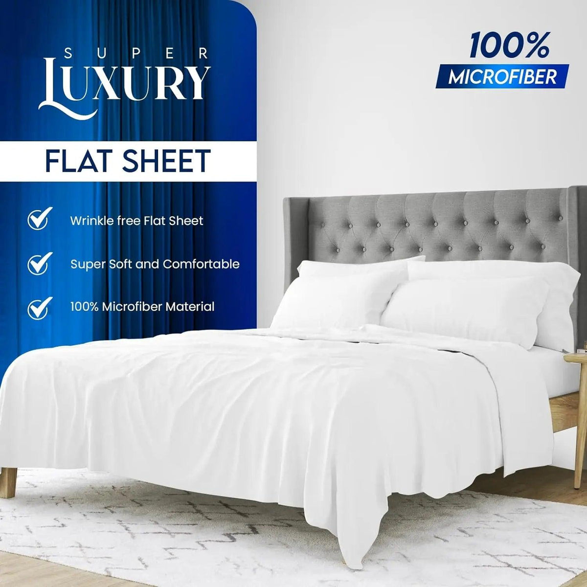 Flat Sheet – Brushed Microfibre, Single to Super King – image 3