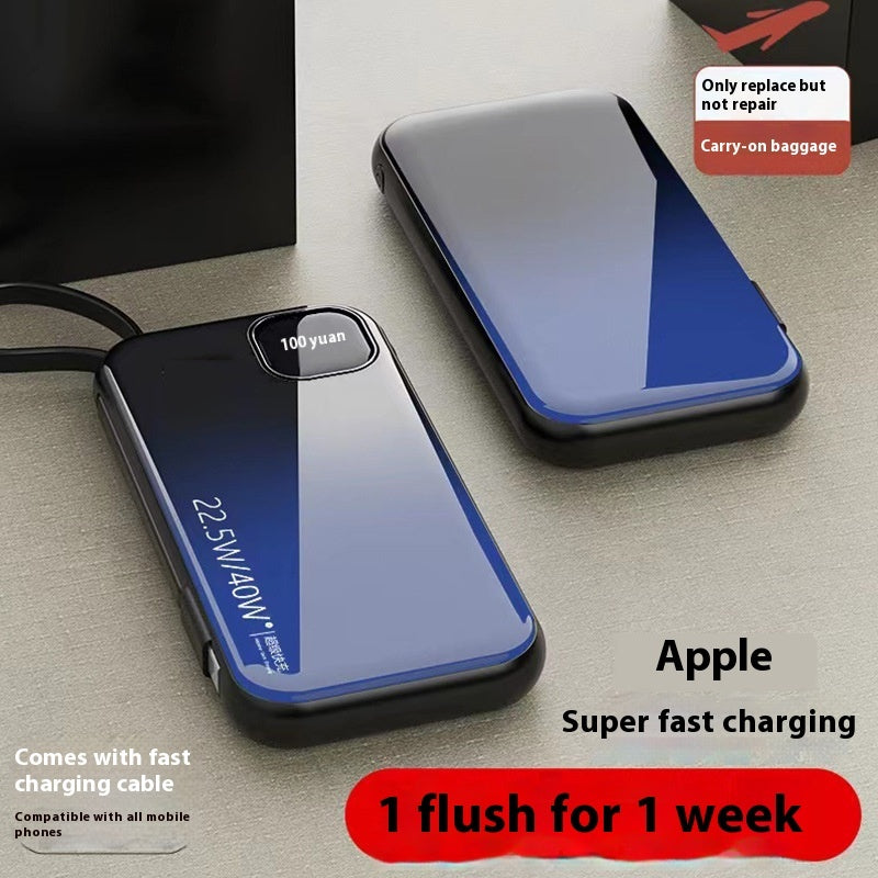 Large Capacity Power Bank with Built-In Cables – image 2