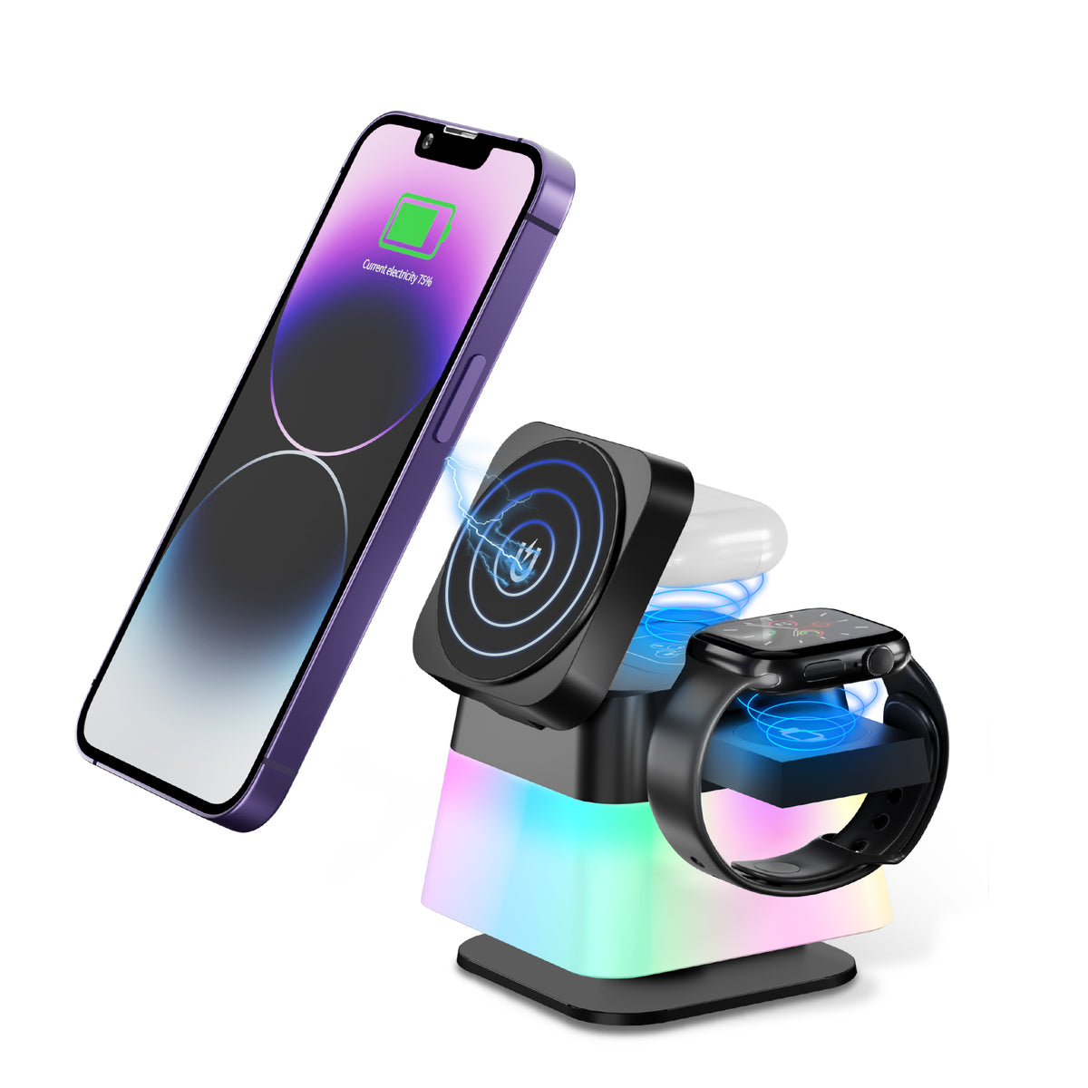 4-in-1 LED Wireless Charging Stand – Rotatable – image 5
