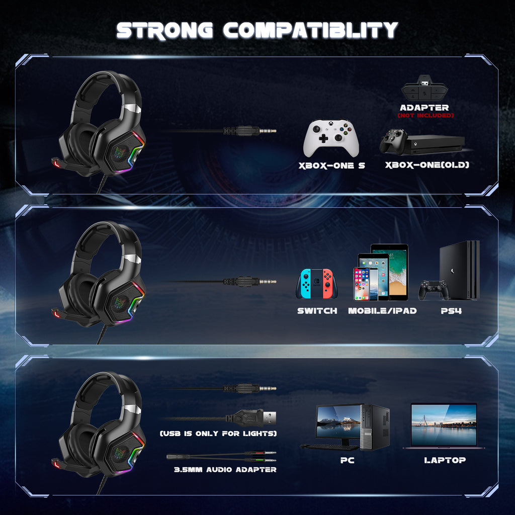 ONIKUMA K10 Pro Gaming Headset – PS4/PS5 with LED – image 3