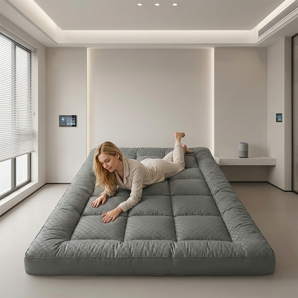 Thick Quilted Mattress Topper with Elastic Bands – Soft & Breathable – main image