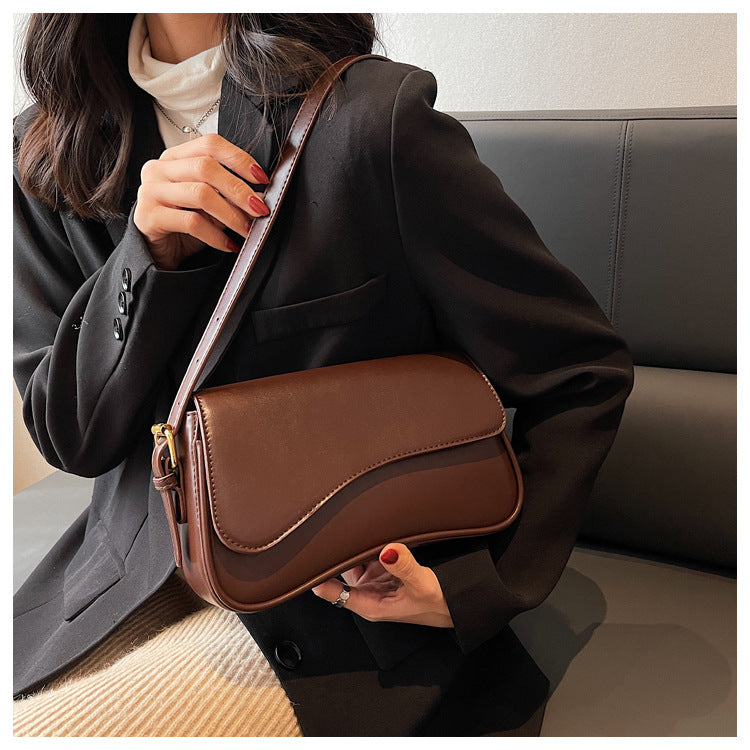 Fashion Simple New Flip Magnetic Buckle Shoulder Bag – image 9