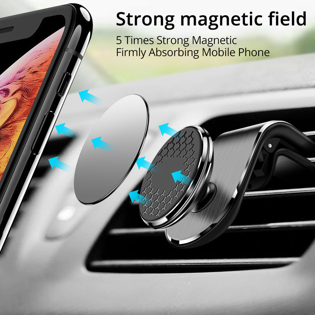 Magnetic Air Vent Car Phone Mount – 360° Rotation