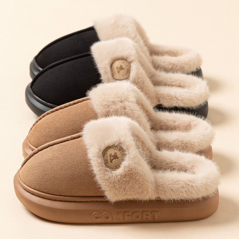 Plush Winter Slippers – Thick Sole, Unisex