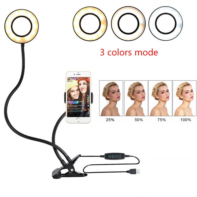 Adjustable LED Ring Light – Clamp-On Stand – image 2