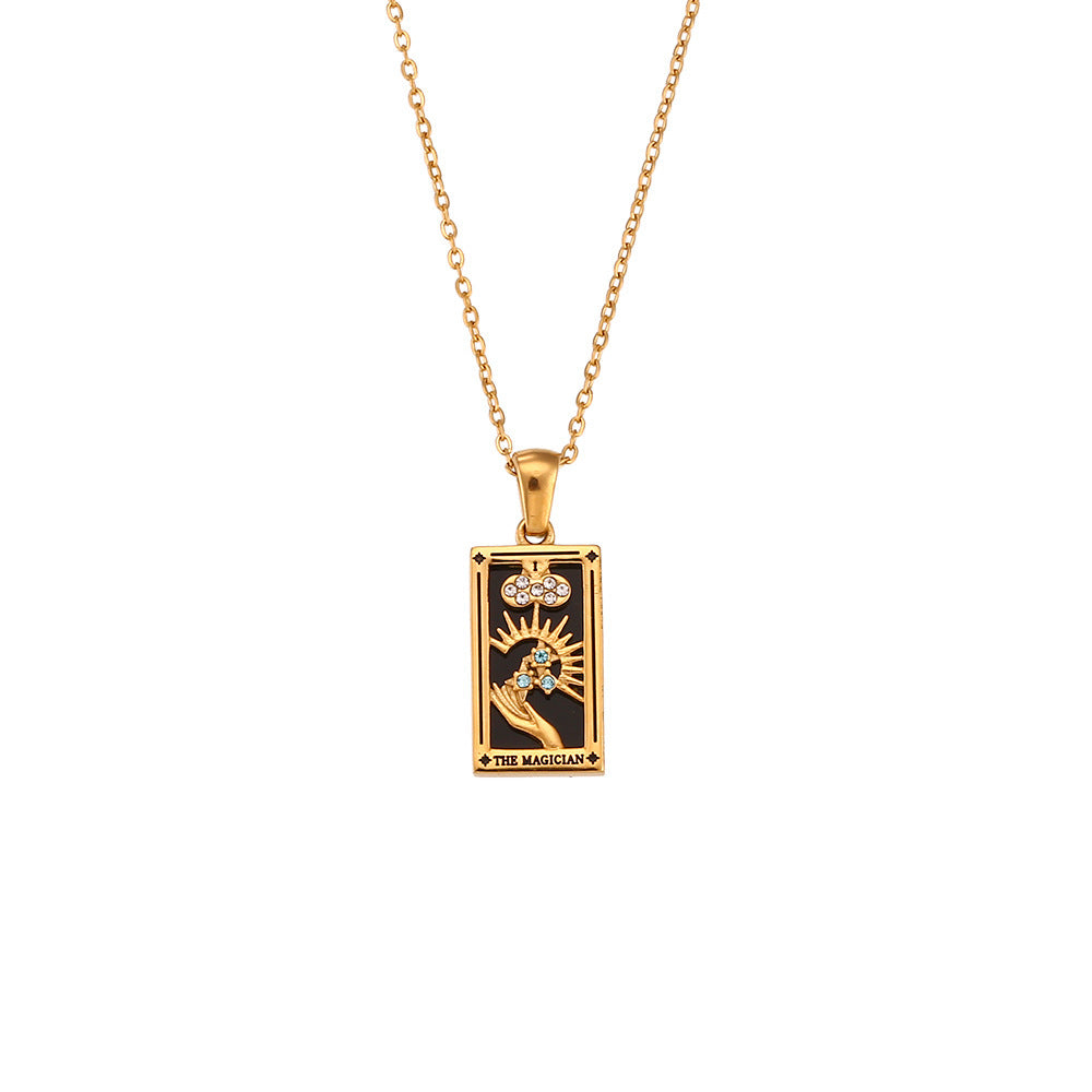 Fashion Tarot Necklace With Rhinestones Diamond Set – image 15