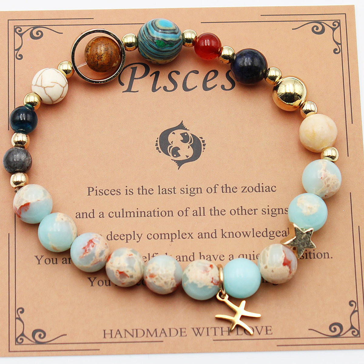 Twelve Constellations Bracelets Natural Stone Beaded – image 29
