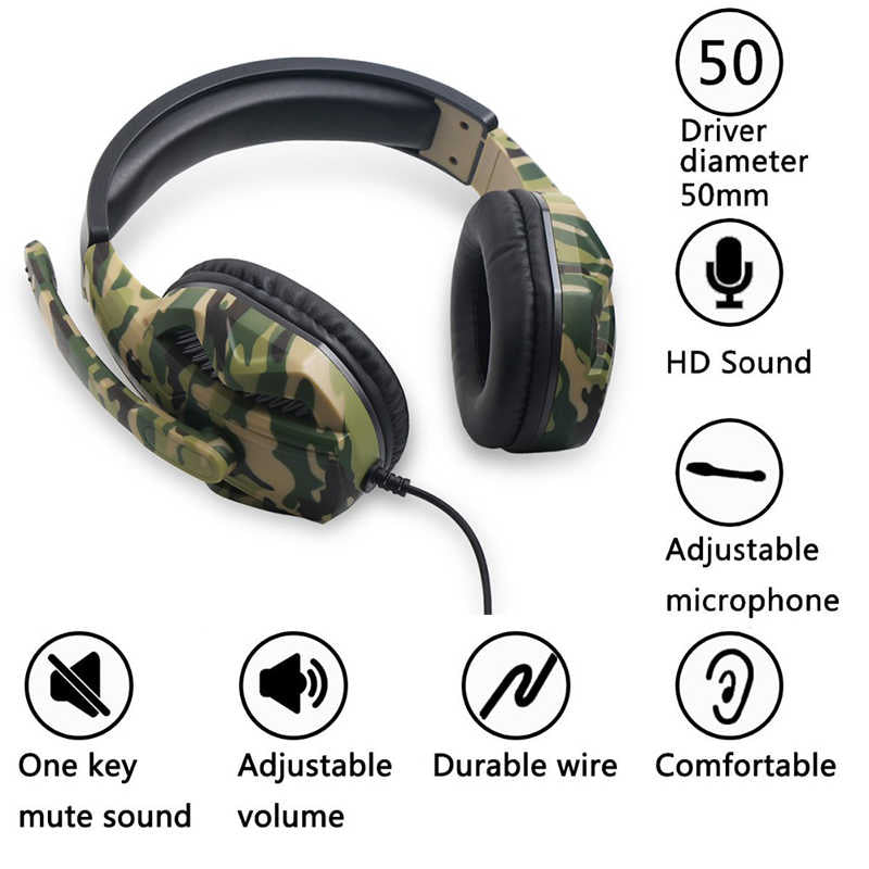 Camouflage Deep Bass Gaming Headset – image 5
