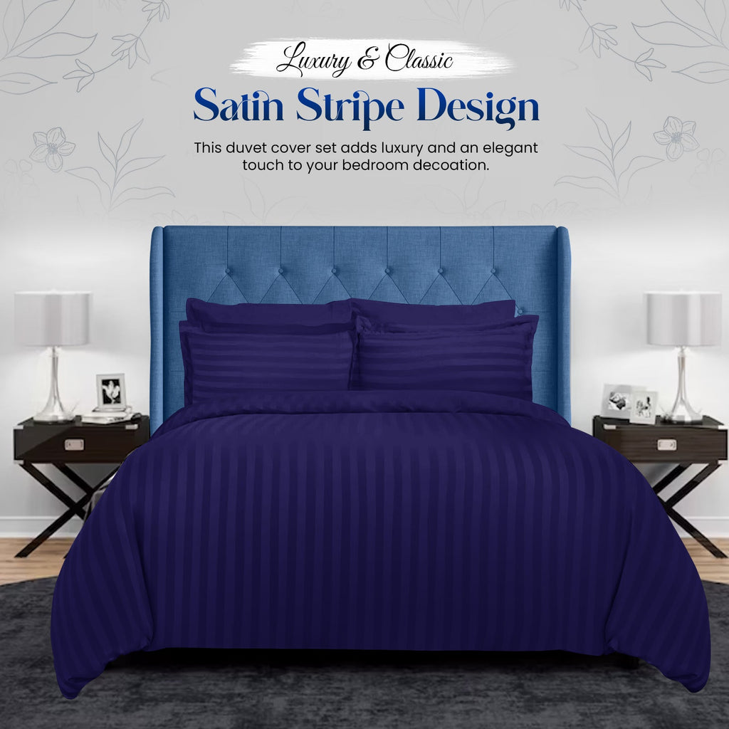 Satin Stripe Duvet Cover Set – image 6