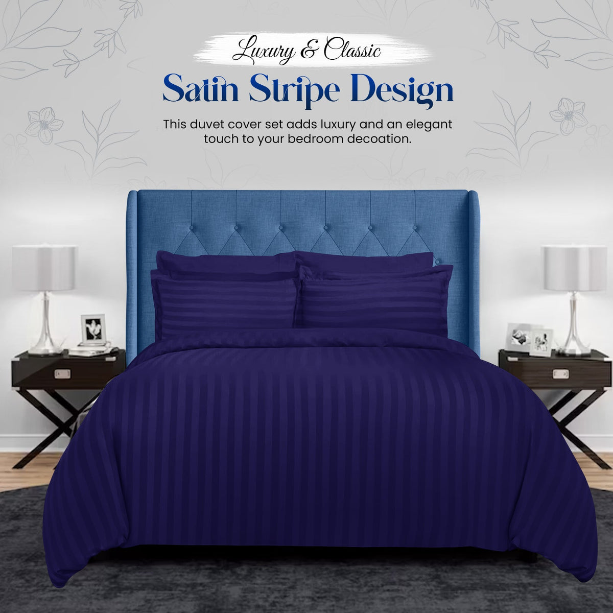Satin Stripe Duvet Cover Set – image 6