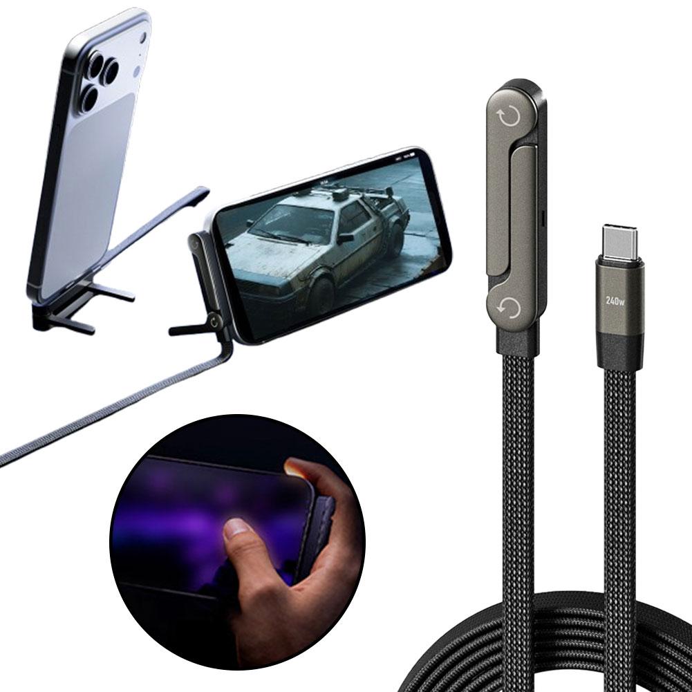 2-in-1 Fast Charging Cable with Foldable Stand
