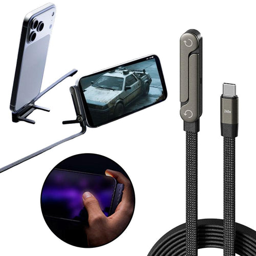 2-in-1 Fast Charging Cable with Foldable Stand