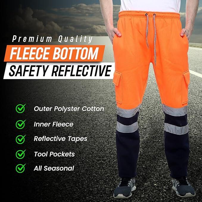 Hi Vis Work Trousers – Reflective Tape, Orange or Green – image 3