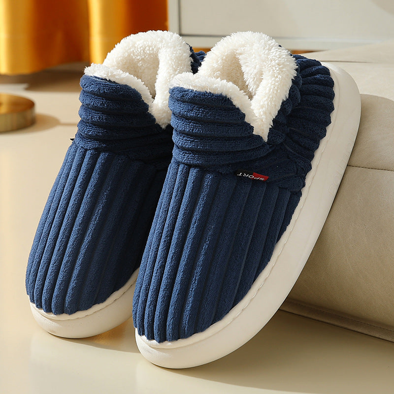 Striped Plush Home Slippers – image 16