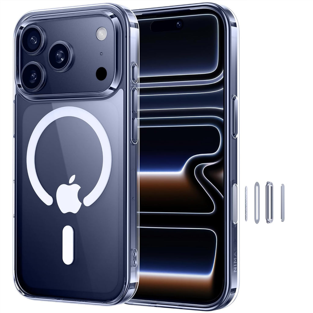 Magnetic Transparent Case for iPhone 17 / 17 Air / 17 Pro / 17 Pro Max – Slim Fit, Shockproof & Wireless Charging Compatible