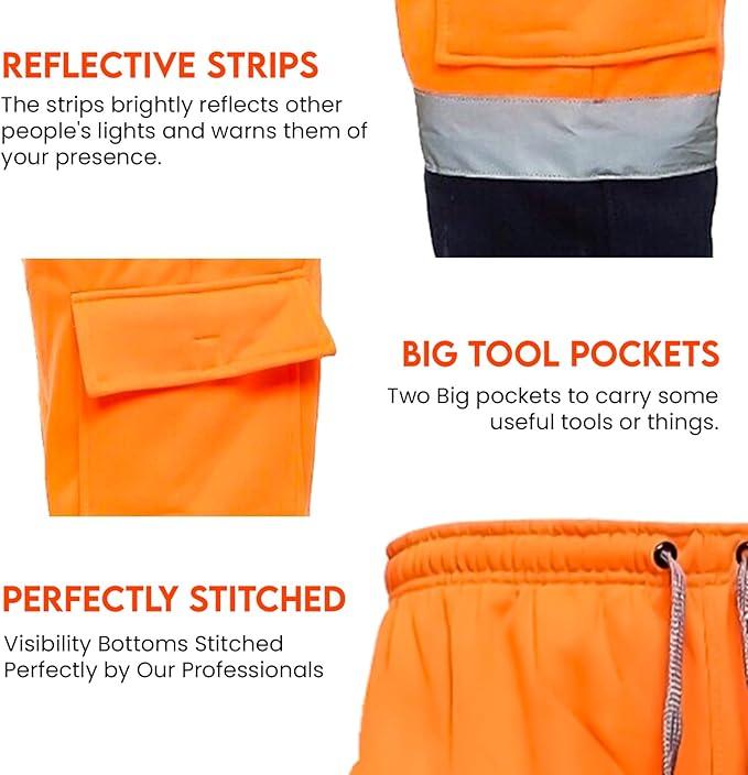 Hi Vis Work Trousers – Reflective Tape, Orange or Green – image 4