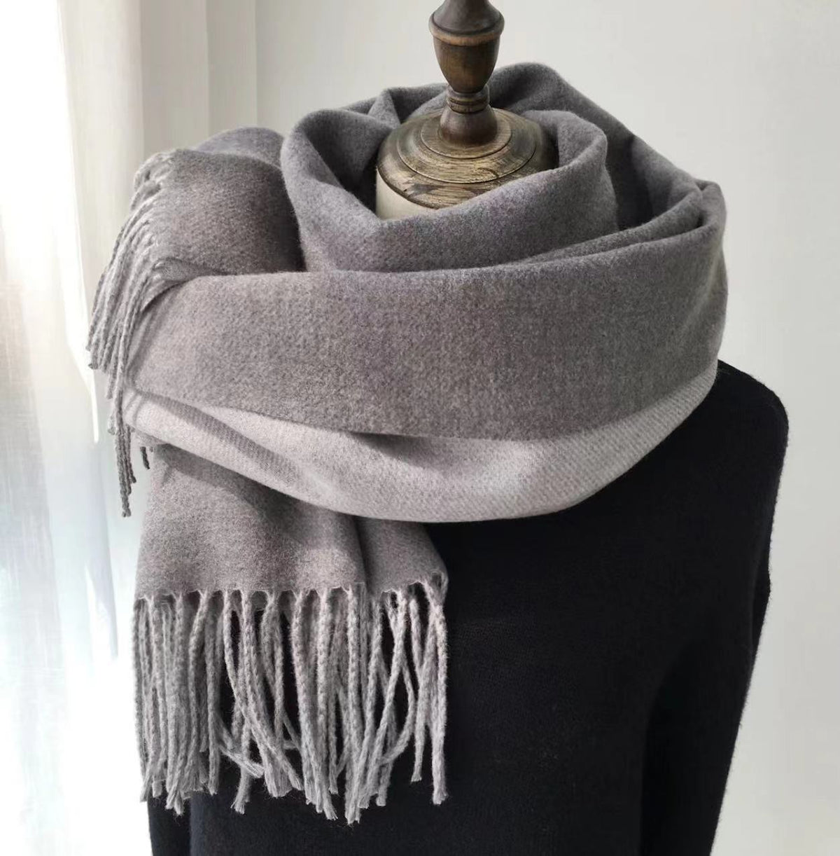 Double-sided Artificial Australian Wool Scarf Shawl – image 10