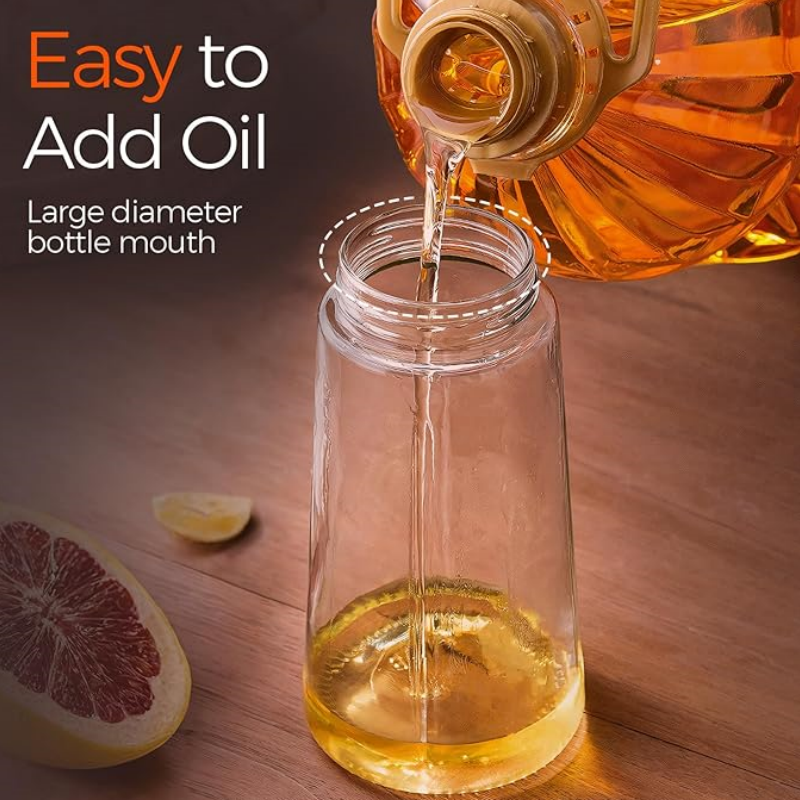 Glass Oil Sprayer Bottle – 2-in-1 Spray & Pour Cooking Oil Dispenser