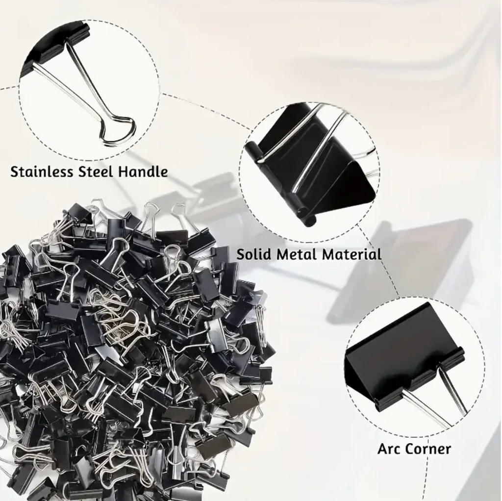 Binder Clips – Pack of 60 Medium Metal Clips, 16 mm