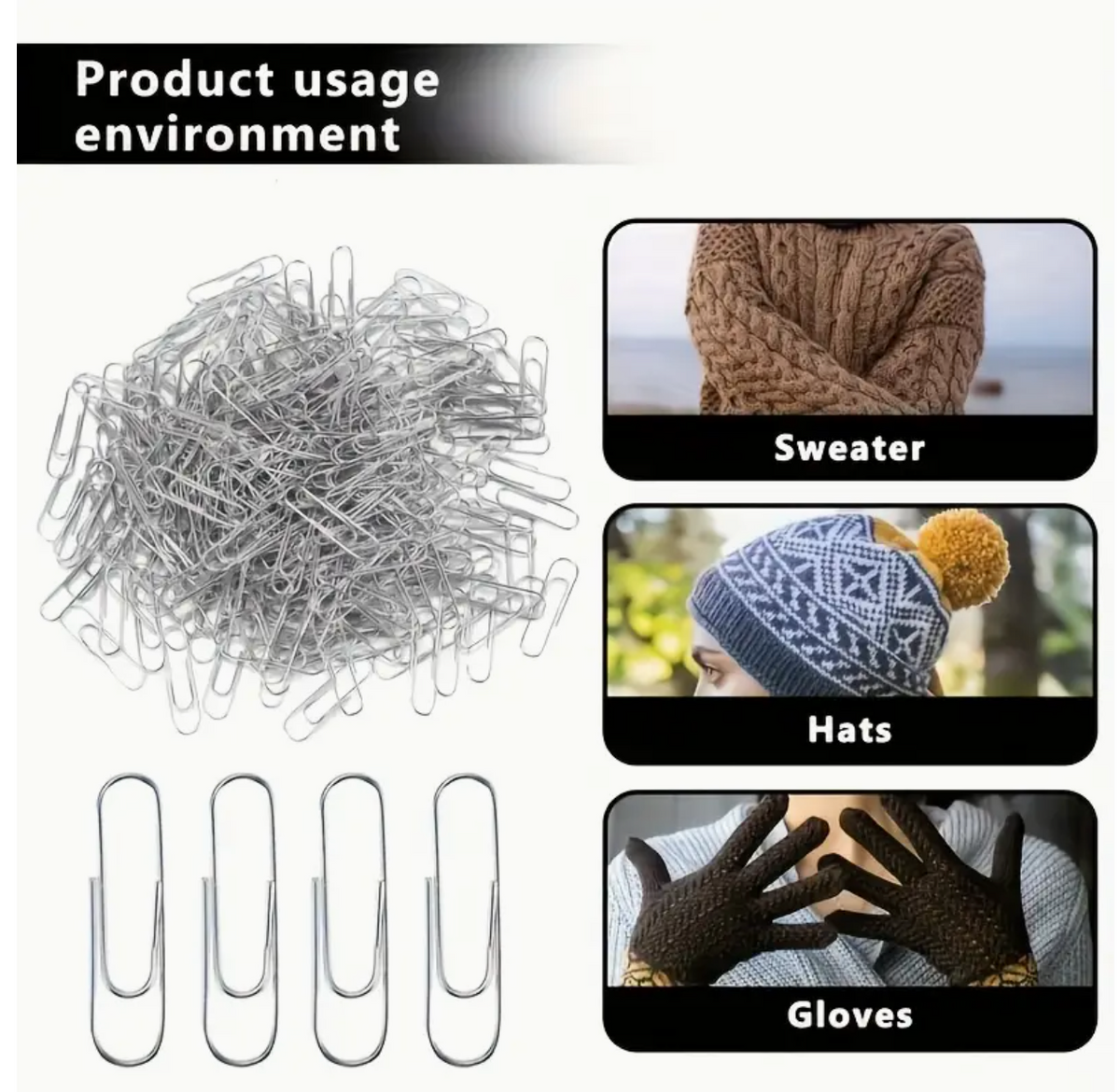 Large Metal Paper Clips – Pack of 200, Grey