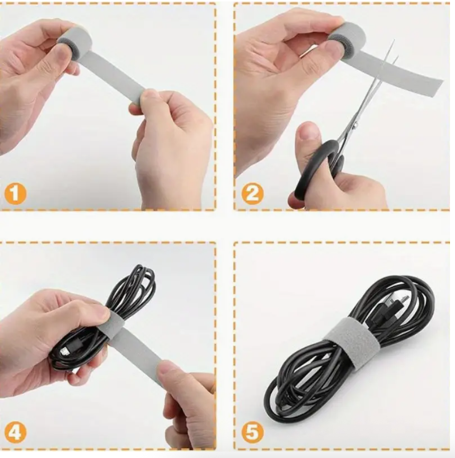 Cable Tidy Tape Roll – Reusable Wire Wrap for Cable Management