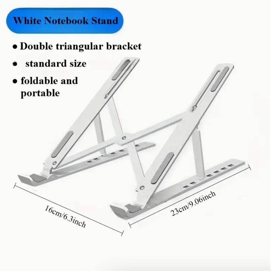 Laptop Stand – Foldable Adjustable Portable Cooling Riser, Black