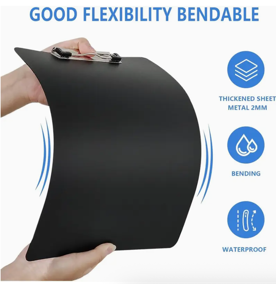 A4 Clipboard Folder – Black Document Holder with Metal Clip