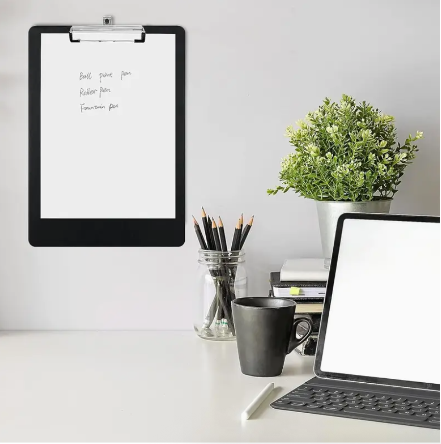 A4 Clipboard Folder – Black Document Holder with Metal Clip