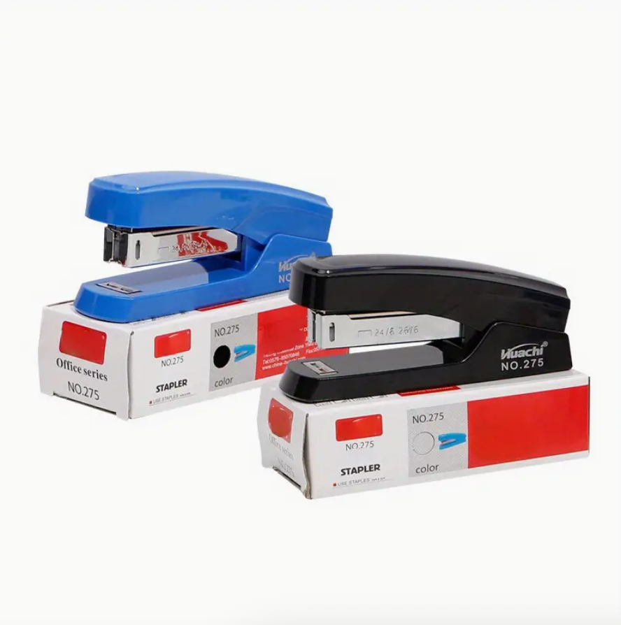 Stapler No. 275 with 10 Boxes of Staples – Black Desk Stapler