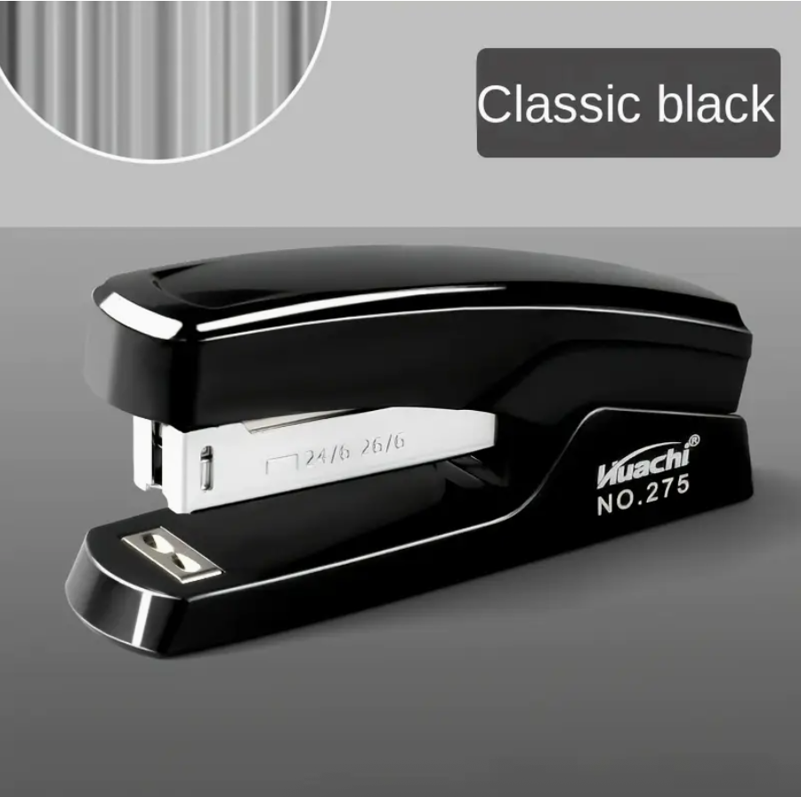 Stapler No. 275 with 10 Boxes of Staples – Black Desk Stapler