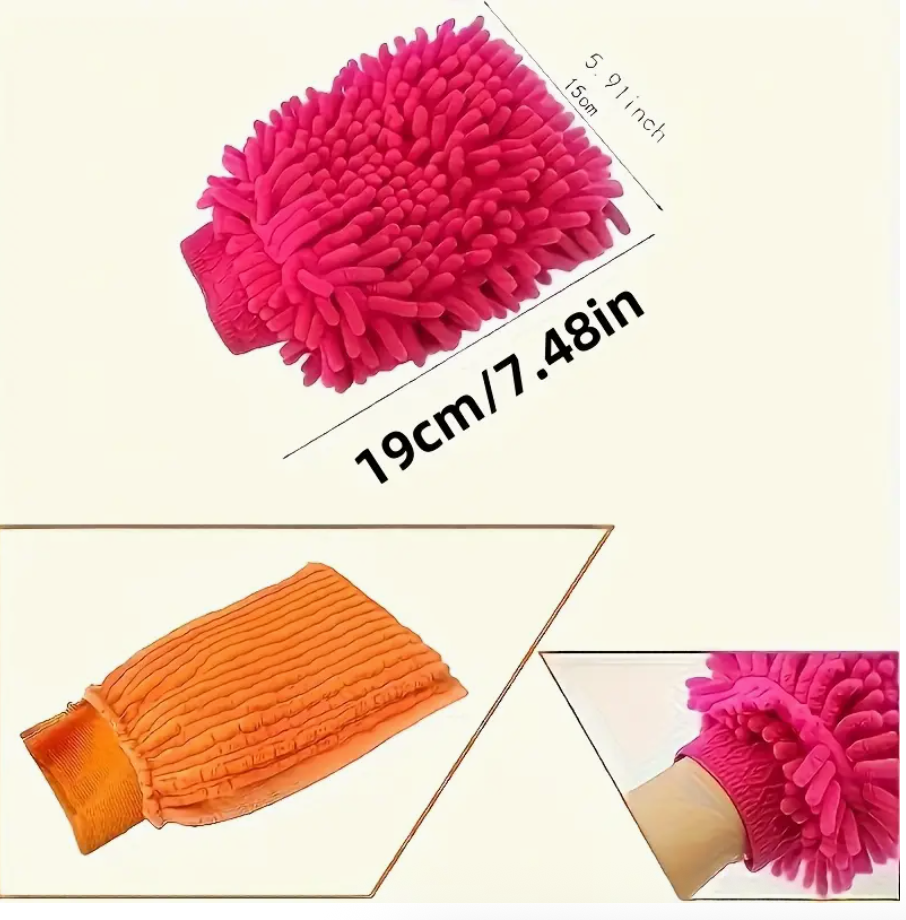 Microfibre Car Wash Mitt – Soft Cleaning Glove with Elastic Cuff