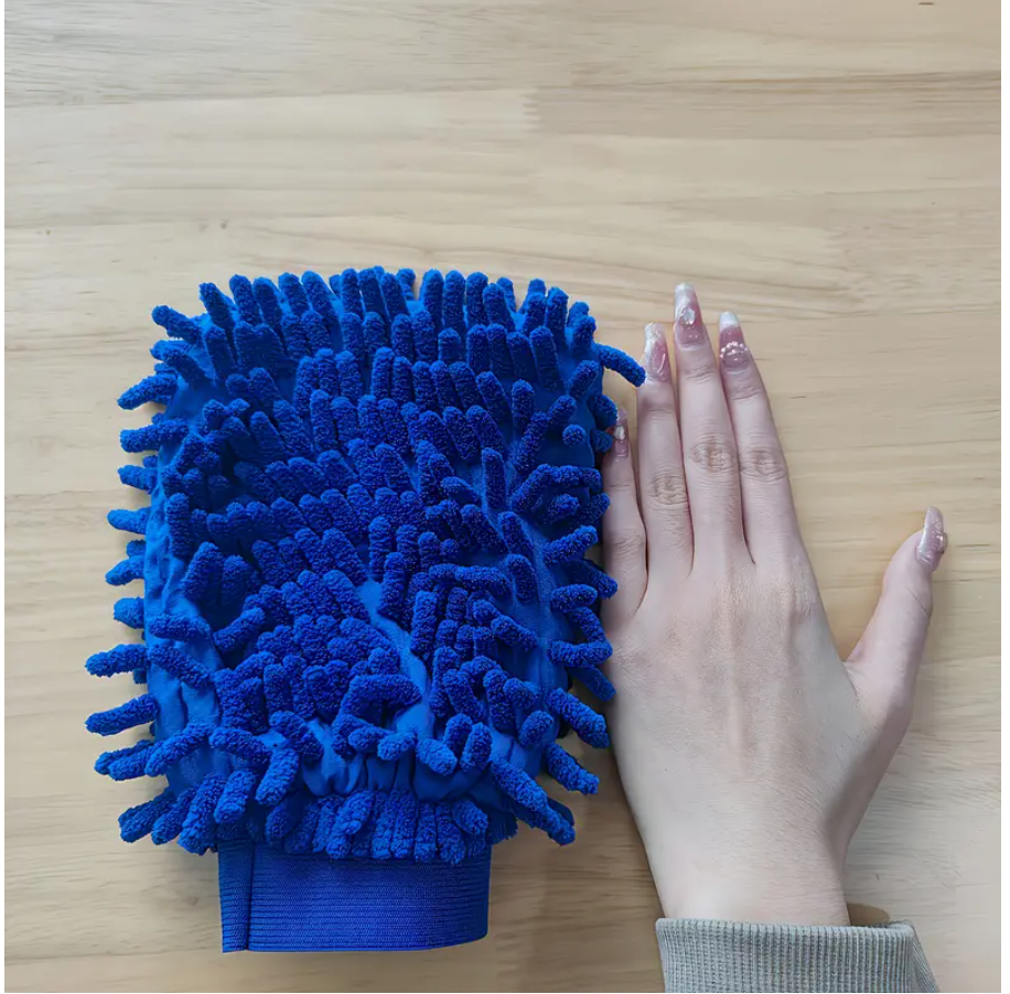 Microfibre Car Wash Mitt – Soft Cleaning Glove with Elastic Cuff