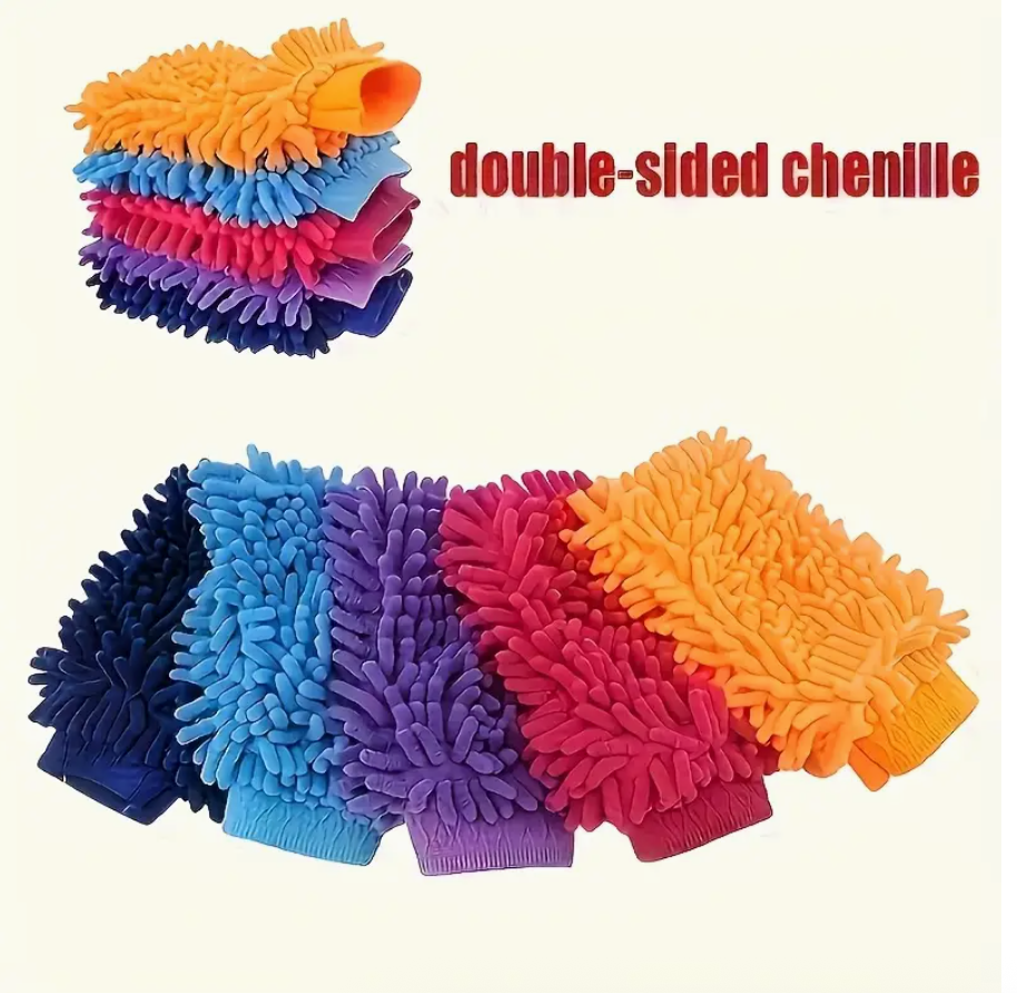 Microfibre Car Wash Mitt – Soft Cleaning Glove with Elastic Cuff