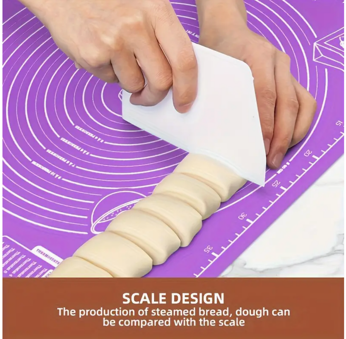 Rolling Pin Mat with Measurements – Non-Stick Baking Mat, Purple