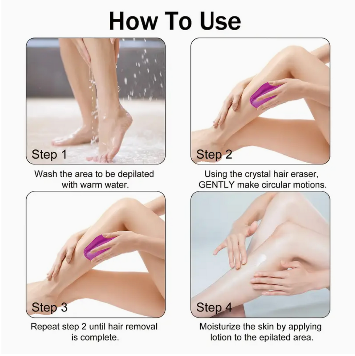 Crystal Hair Eraser – Reusable Exfoliating Hair Removal Pad