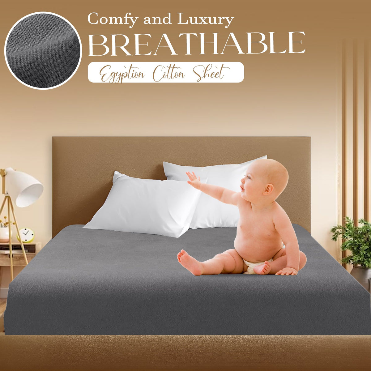 Extra Deep Fitted Sheet 40cm – T200 Percale – image 4