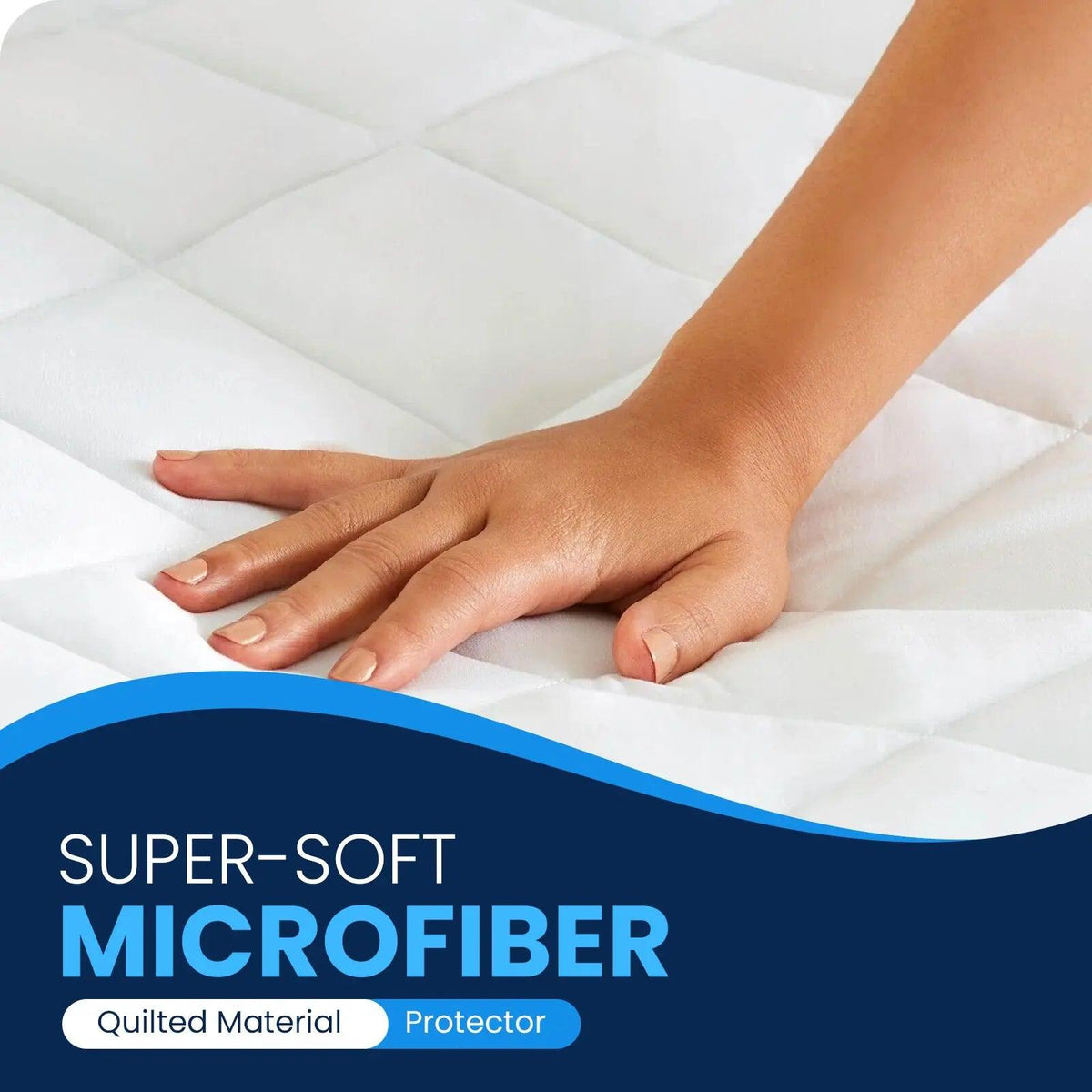Quilted Mattress Protector – Diamond Stitch, Deep Fitted Skirt – image 2