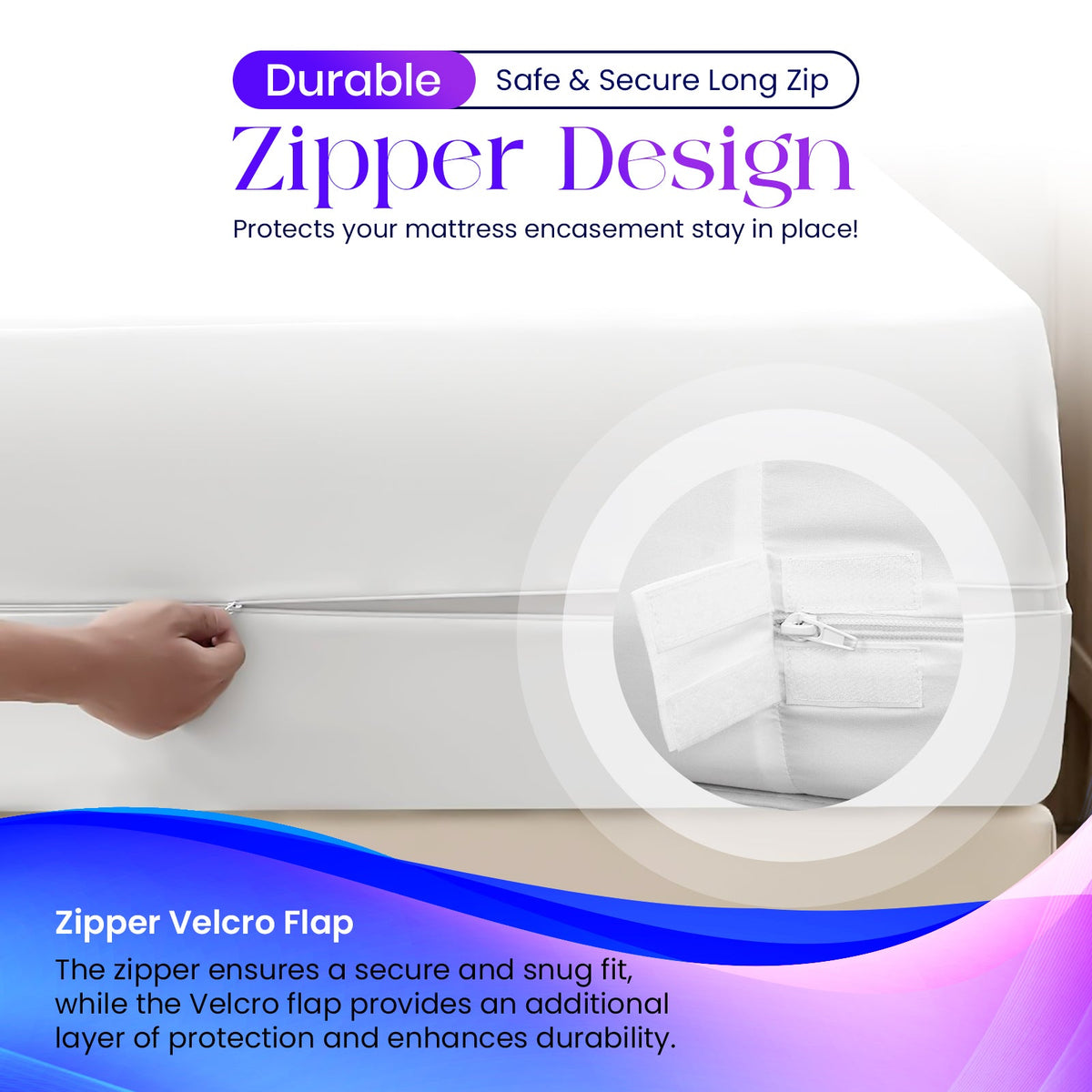 Waterproof Zipped Mattress Encasement – 30cm Deep – image 2
