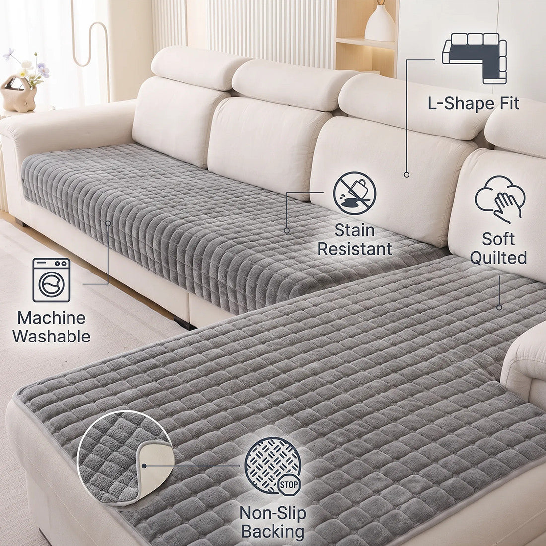 Paw Lounge Plush Pet Couch Cover, Thickened Ultra-Soft – image 4