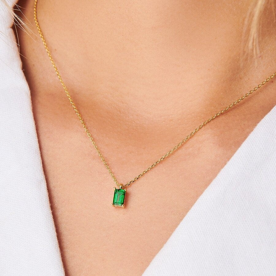 Titanium Steel Birthstone Pendant Necklace – image 6